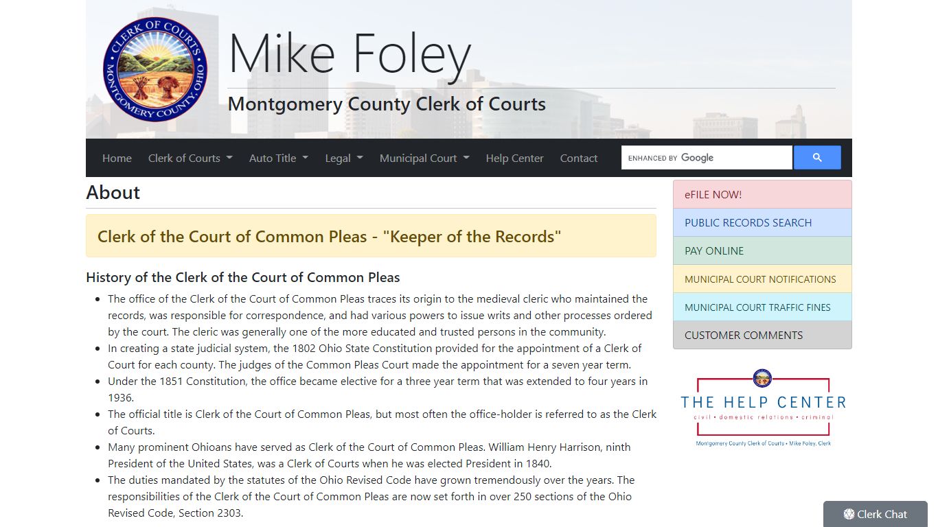 Mike Foley, Montgomery County Clerk of Courts